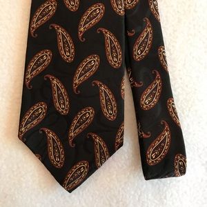 Savoy Black, Brown & Tan Pattern Paisley Neck Tie